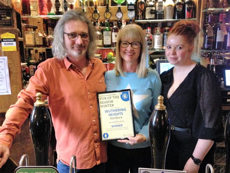 Nicci, Darren and Gemma show off their Pub of the Season Winter . (Publican, Award). Published on 18-02-2019