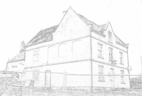 The burnt out Coton Wheatsheaf in 2011. (Pub, External). Published on 21-06-2015