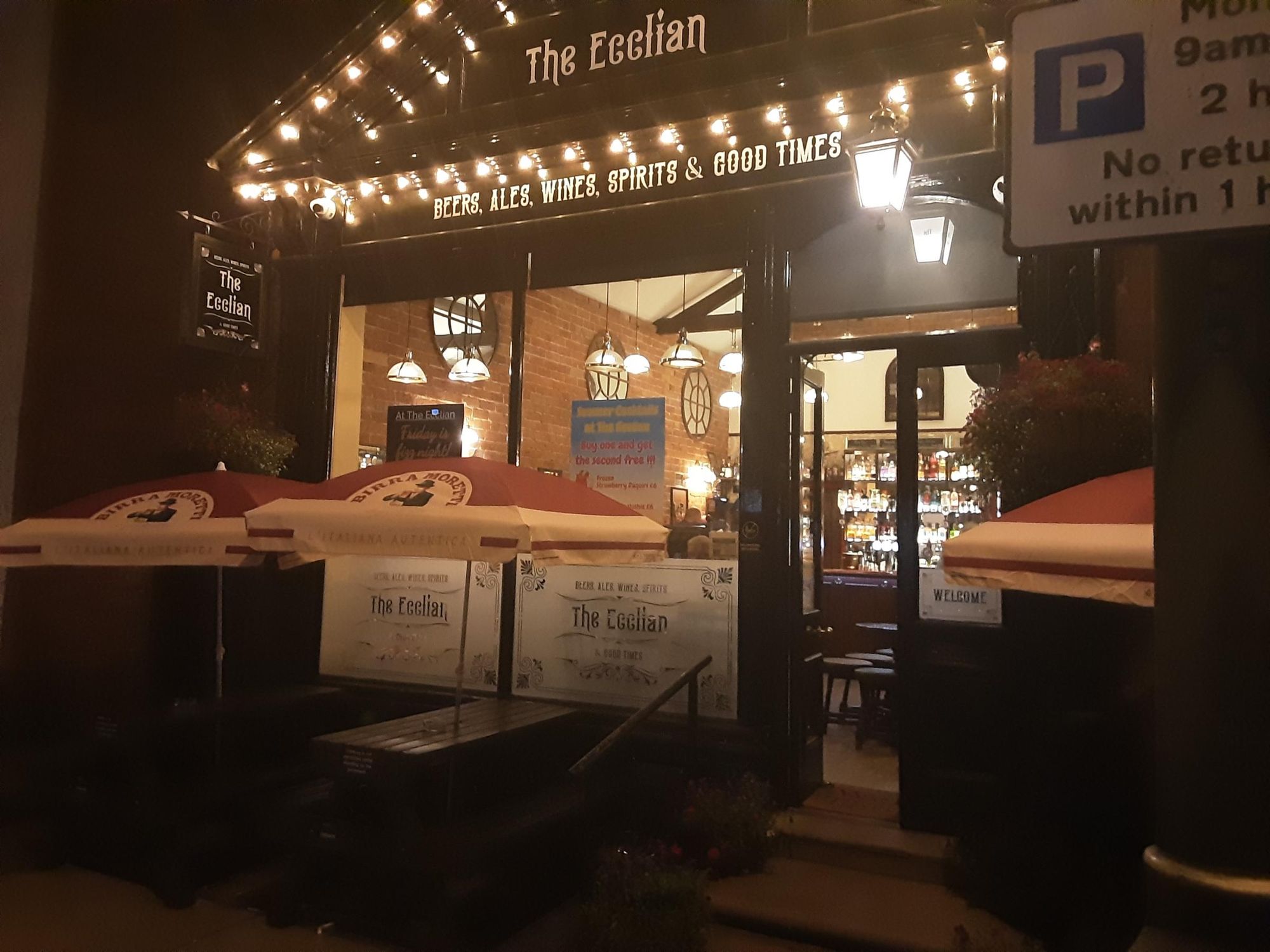 Ecclian at night. (Pub, External). Published on 16-10-2023