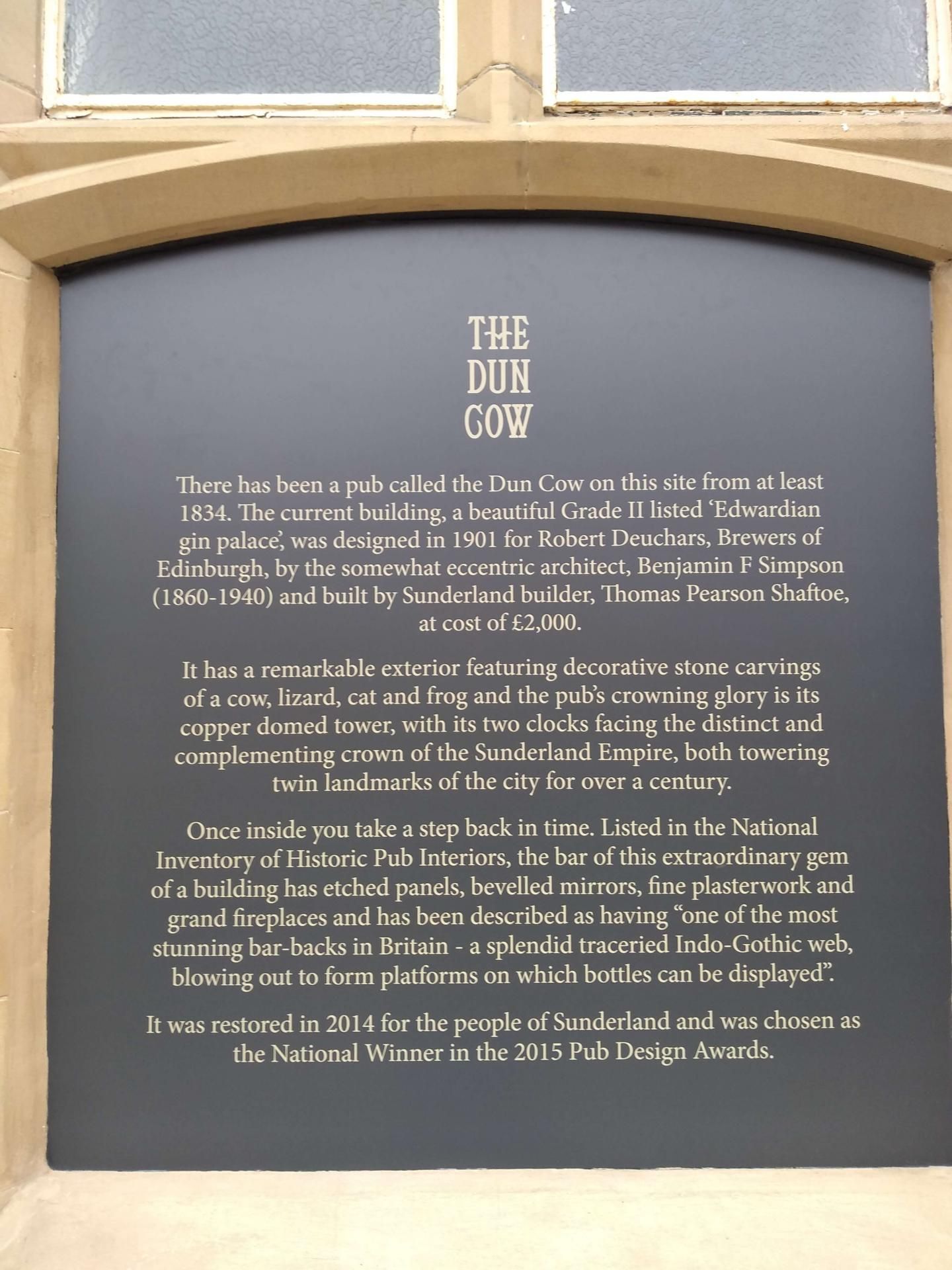 Dun Cow Plaque. (External, Sign). Published on 04-09-2021
