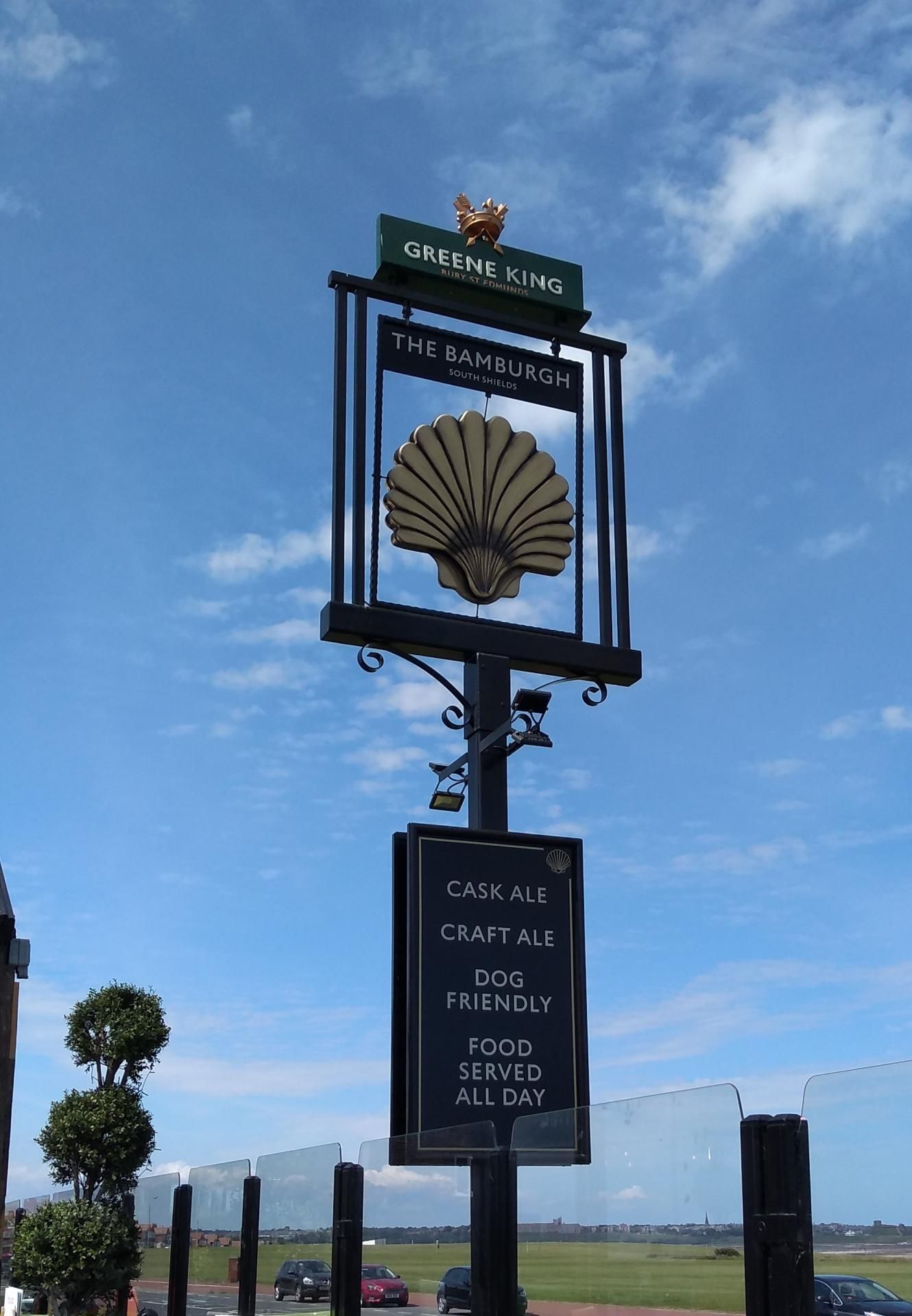 Bamburgh . (Pub, Sign). Published on 08-07-2019
