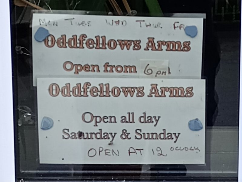 Oddfellows Opening Times. (Pub, Sign). Published on 17-05-2024 