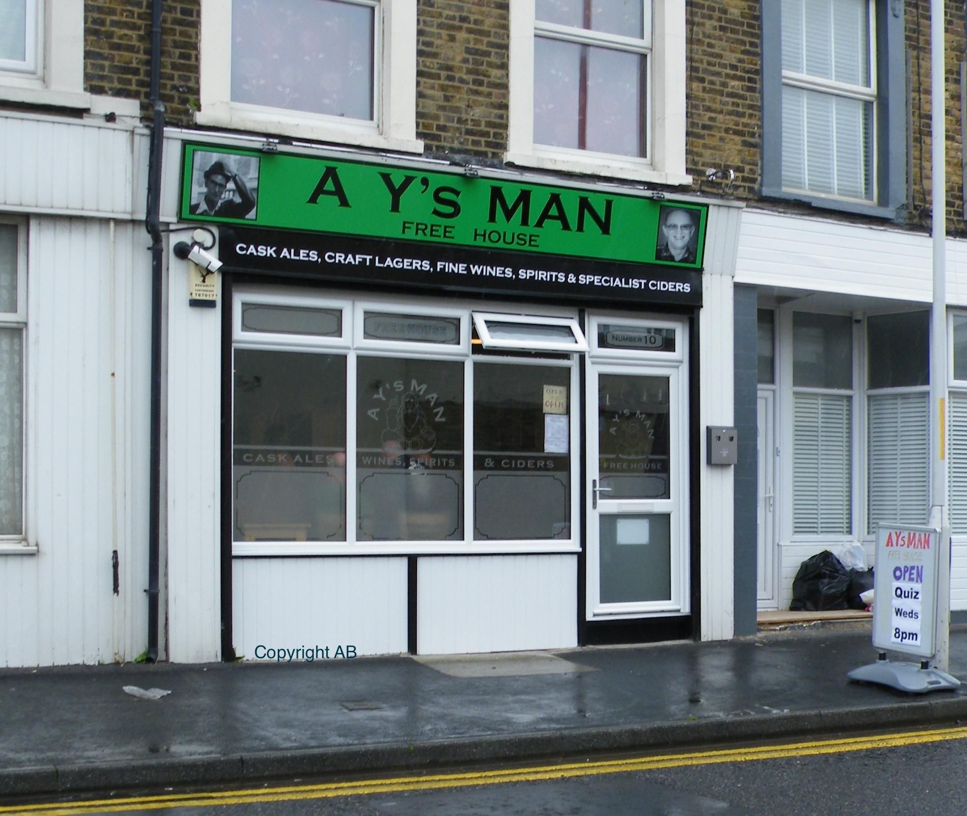 Street frontage as A Y's Man.. (Pub, External, Sign). Published on 10-10-2018