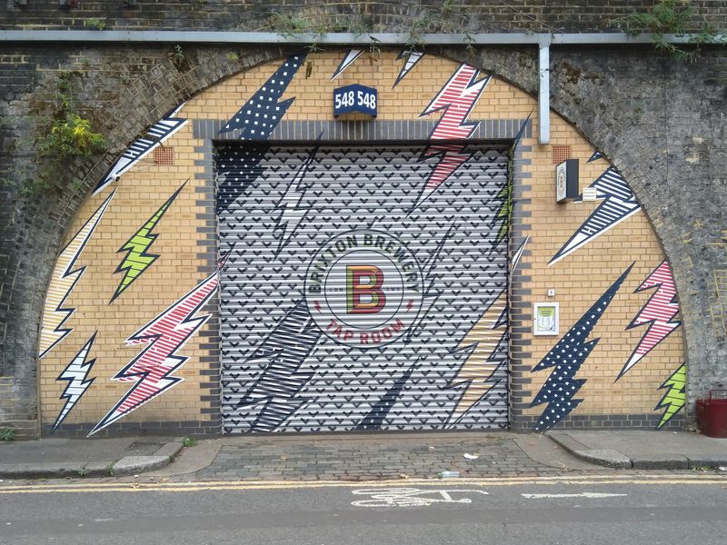 Brixton Brewery Taproom Shutter - 202309. (Brewery, External). Published on 29-09-2023 
