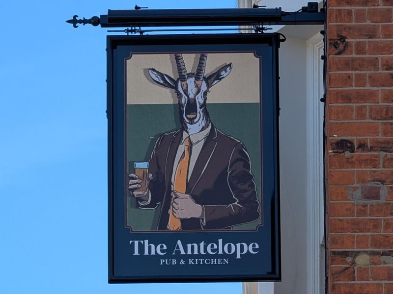 Antelope pub sign. (Pub, External, Sign). Published on 09-05-2025 