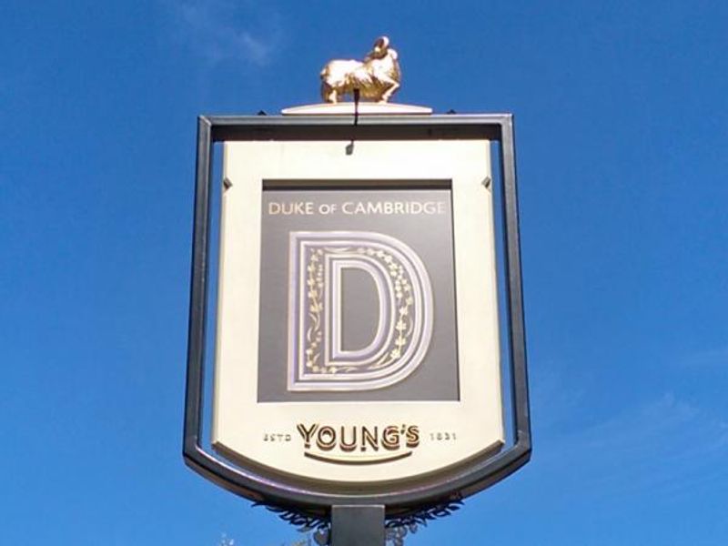 Duke of Cambridge SW11 pub sign - 20160428 . (Pub, External, Sign). Published on 04-08-2016