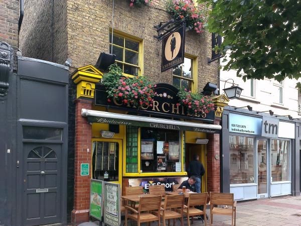 Churchills, St John's Hill SW11. (Pub, External). Published on 16-09-2013