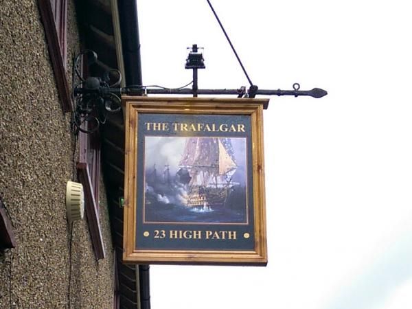 Trafalgar Merton SW19 main pub sign - 19-05-2015. (Pub, External, Sign). Published on 12-11-2015