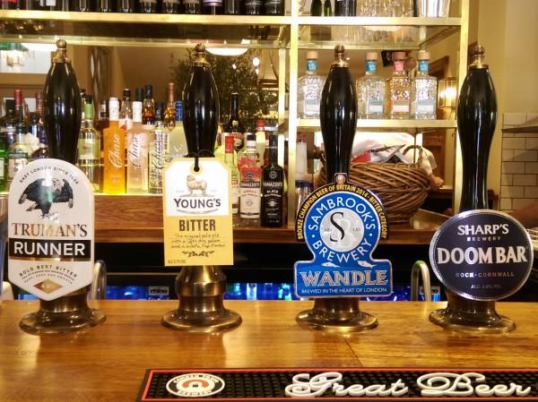 Trafalgar Arms Tooting - handpumps - 2015-08-17. (Pub, External, Bar). Published on 17-08-2015