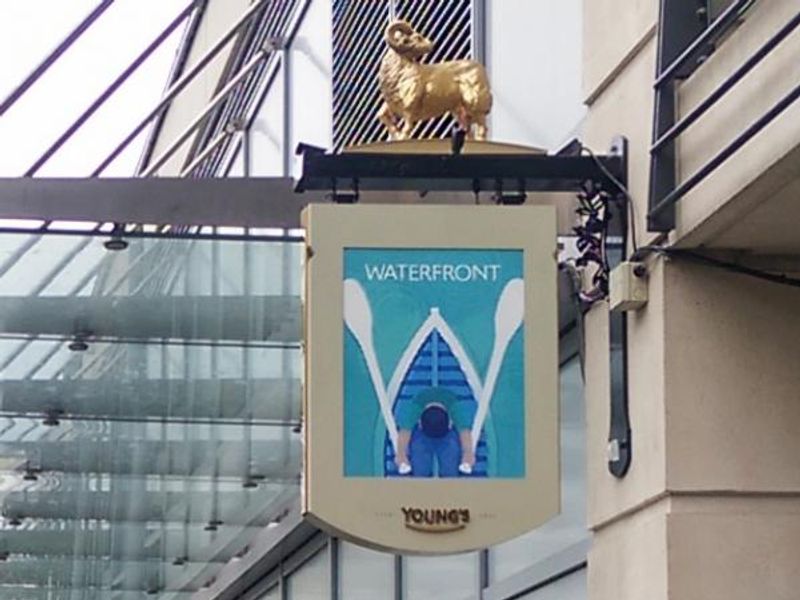 Waterfront, SW18 - sign. (Pub, External, Sign). Published on 10-08-2015