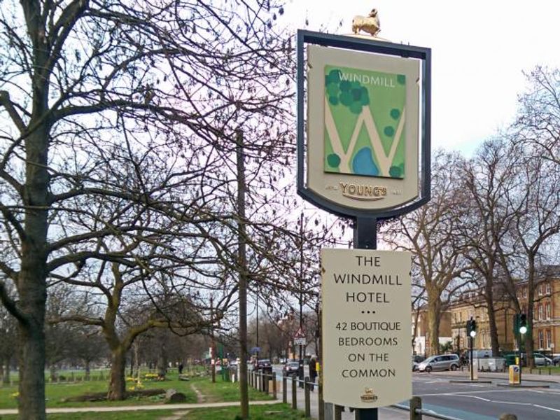 Windmill on the Common SW4 - Pub Sign 23-03-2015. (Pub, Sign). Published on 24-03-2015