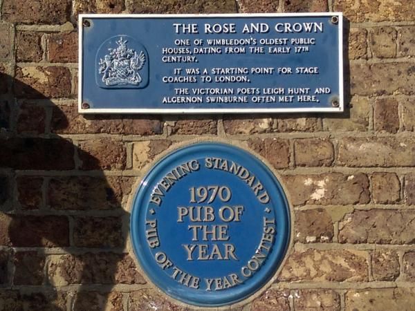Rose & Crown, Wimbledon Village, SW19 - 20160717 - placques. (Pub, External, Sign, Award). Published on 05-08-2016