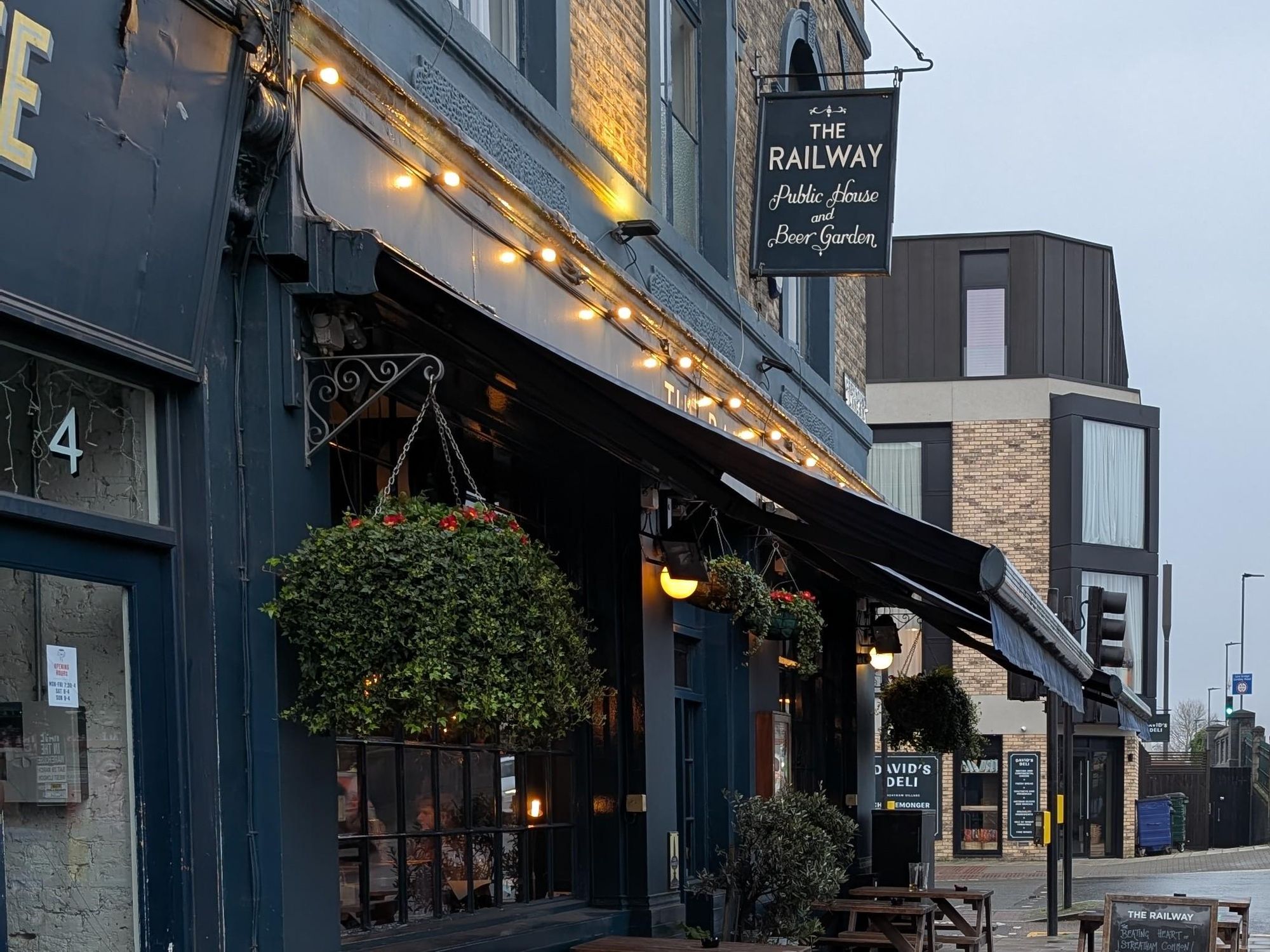 Railway Streatham in the rain. (Pub, External, Sign). Published on 23-03-2025