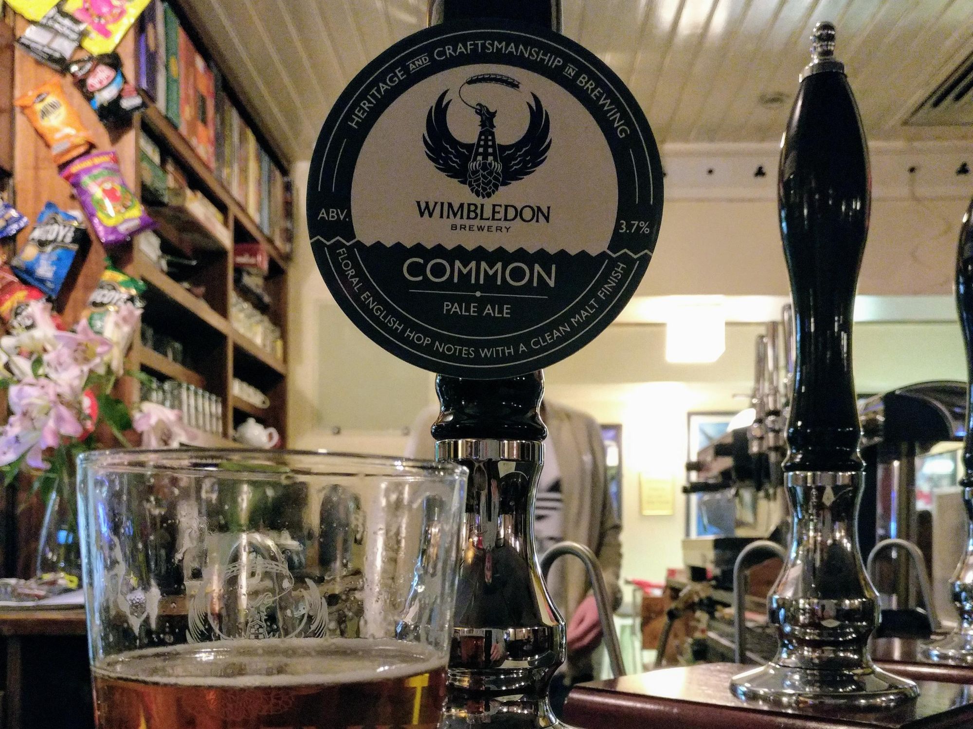 Wimbledon Common handpump in the Rebel Inn. (Pub, Bar). Published on 12-03-2018