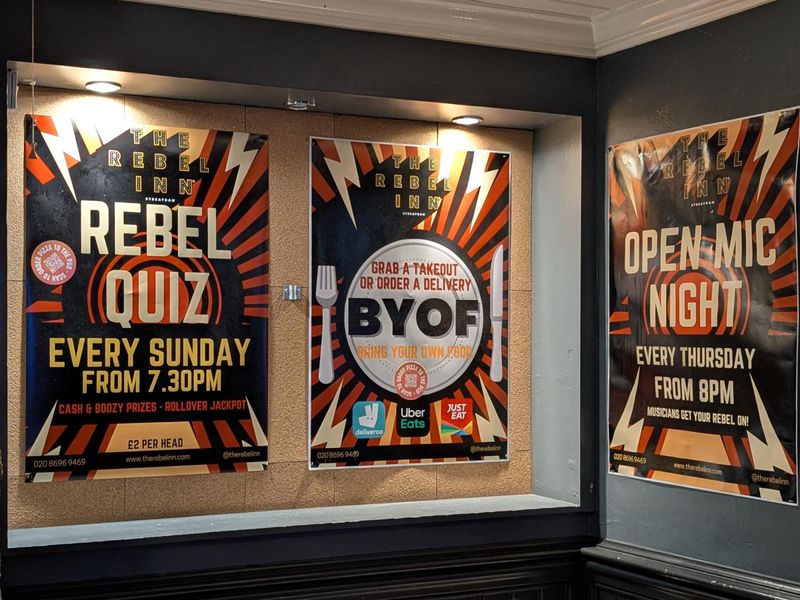 Rebel Inn posters -. (Pub). Published on 17-02-2025