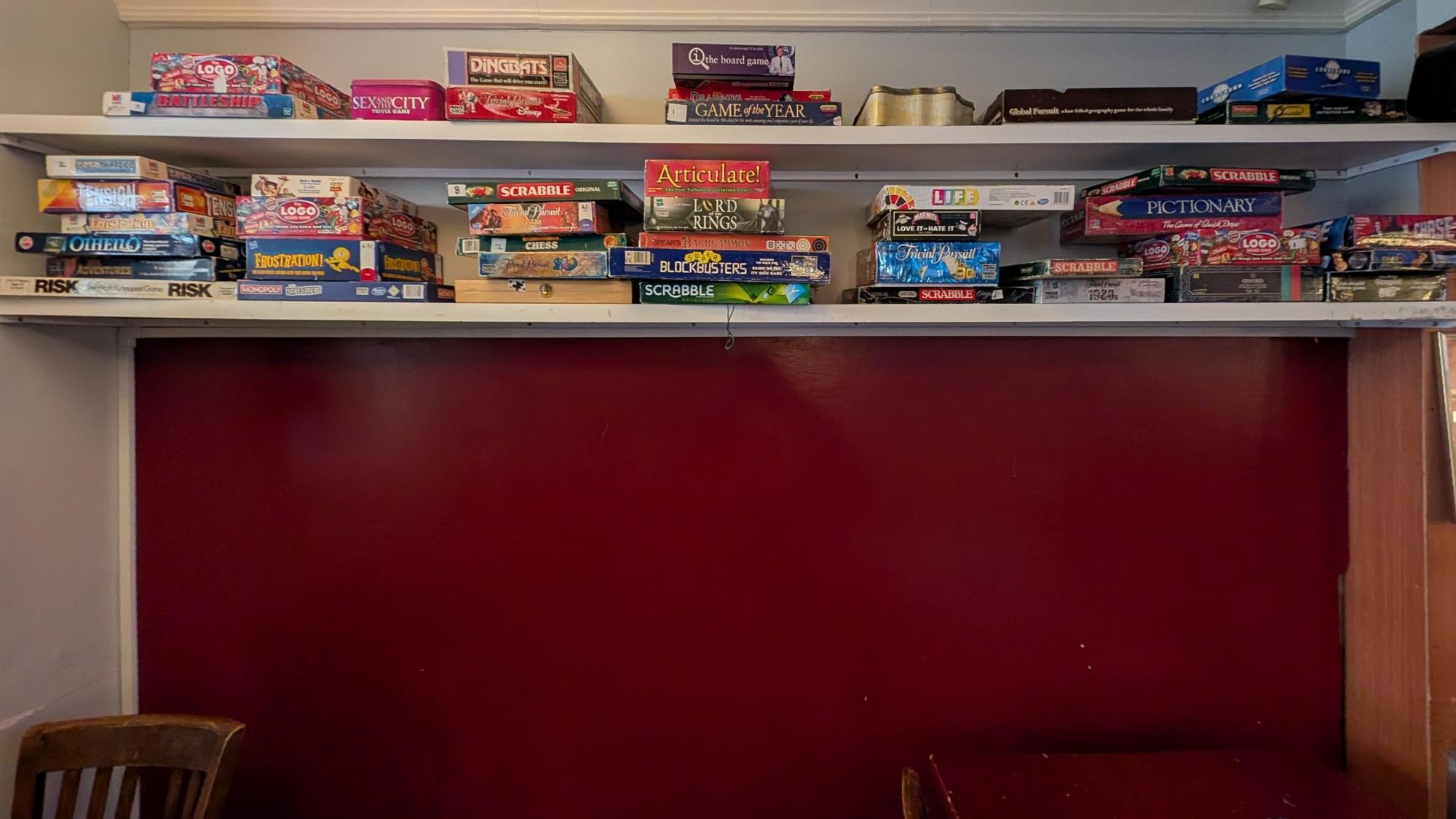 Rebel Inn - Board Games selection. (Pub, Bar). Published on 17-02-2025