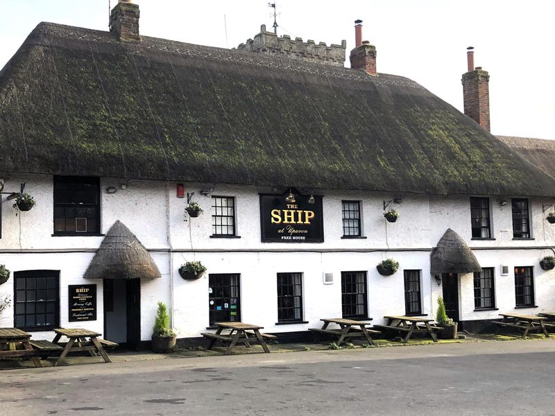 The Ship Inn, Upavon in January 2024. (Pub, External, Sign, Key). Published on 28-01-2024