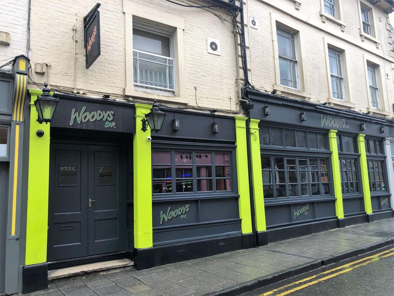 Woodys Bar in March 2023. (Pub, External, Sign). Published on 29-03-2023 