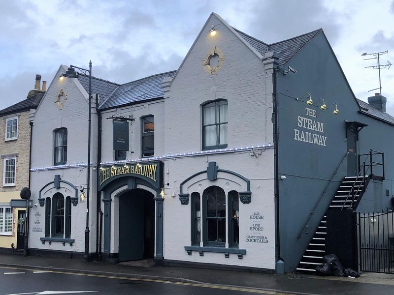 The Steam Railway. (Pub, External, Sign, Key). Published on 31-03-2023