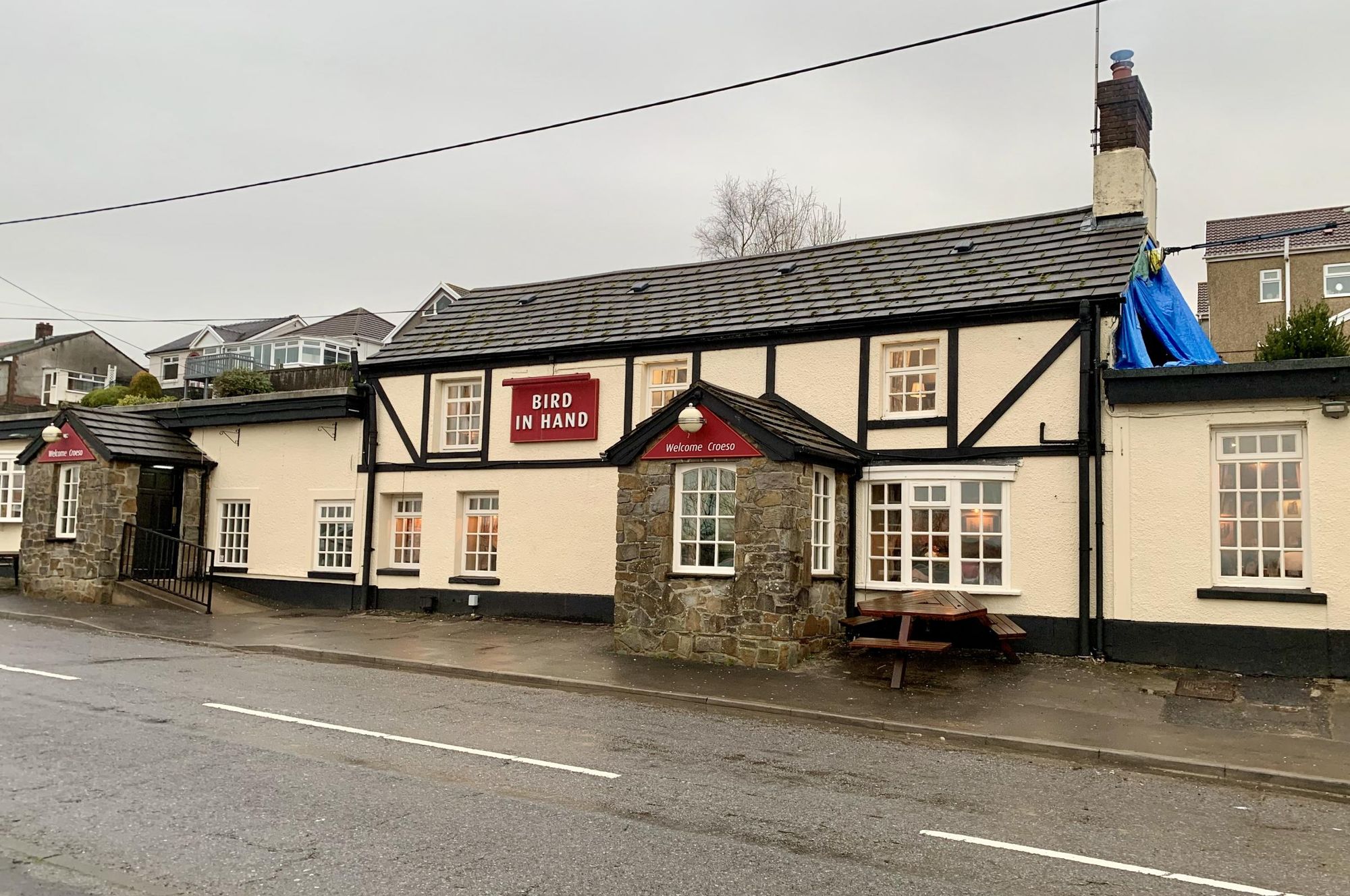 Pub frontage on A48.. (Pub, External, Key). Published on 24-11-2019