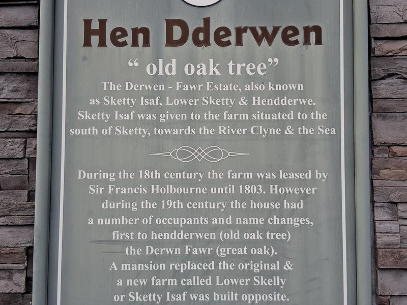 History sign on Hen Dderwen pub, Sketty, Swansea. (Sign). Published on 05-10-2025 