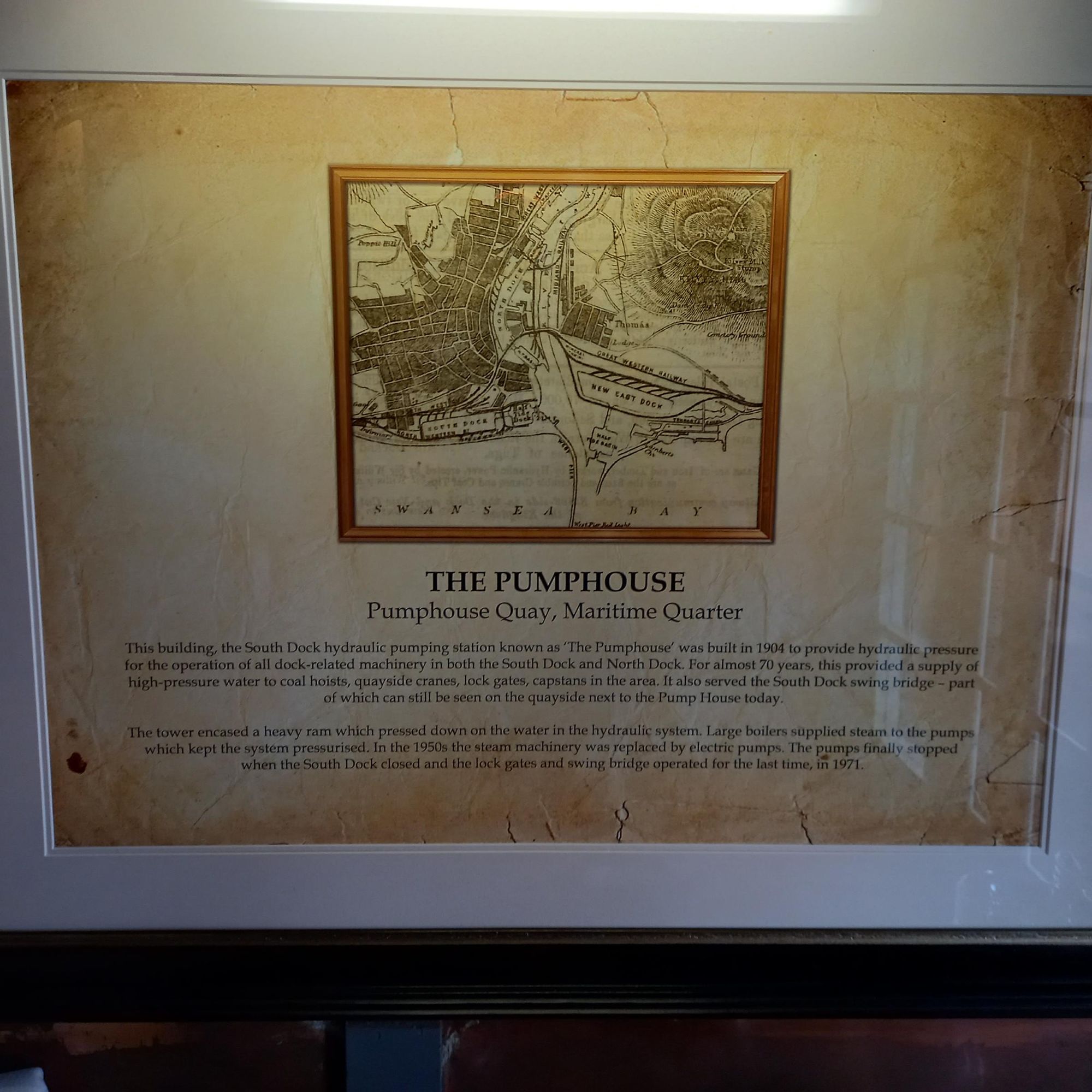History of Pump House, Swansea Marina. (Sign). Published on 09-06-2023