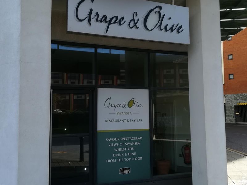 Grape & Olive, Maritime Quarter, Swansea. (External, Bar, Restaurant, Sign). Published on 09-10-2019 