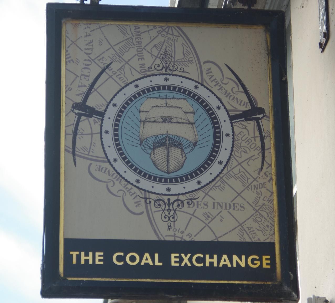 The Coal Exchange Sign. (Pub, External, Sign). Published on 16-10-2022