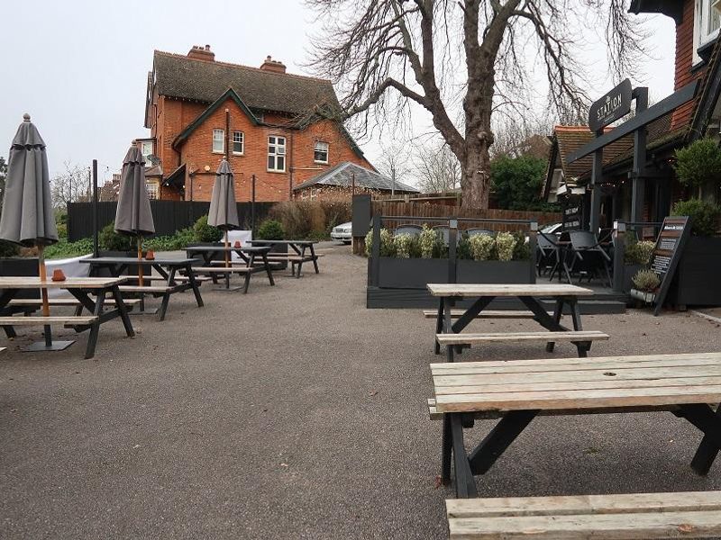 Tables in front of pub. (Pub, External). Published on 09-11-2022