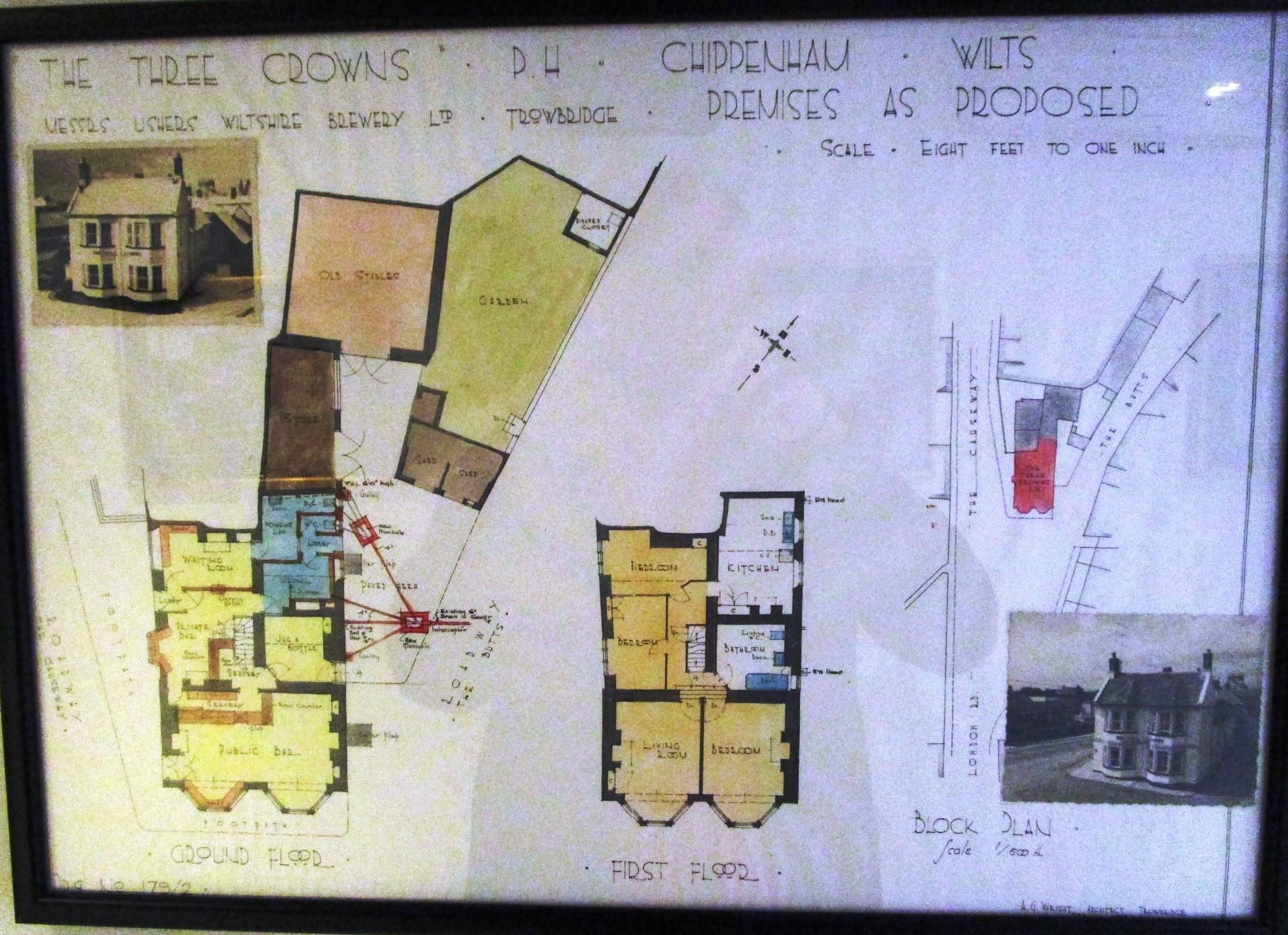 Floor plan (by Usher's Brewery) displayed inside pub. (Pub). Published on 27-11-2025