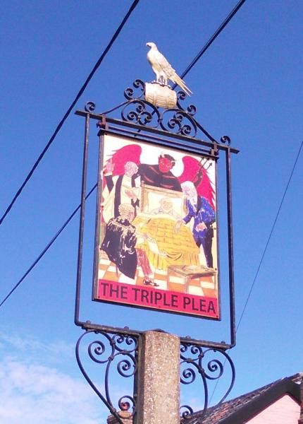 Triple Plea Halesworth pub sign. (Sign). Published on 17-04-2015