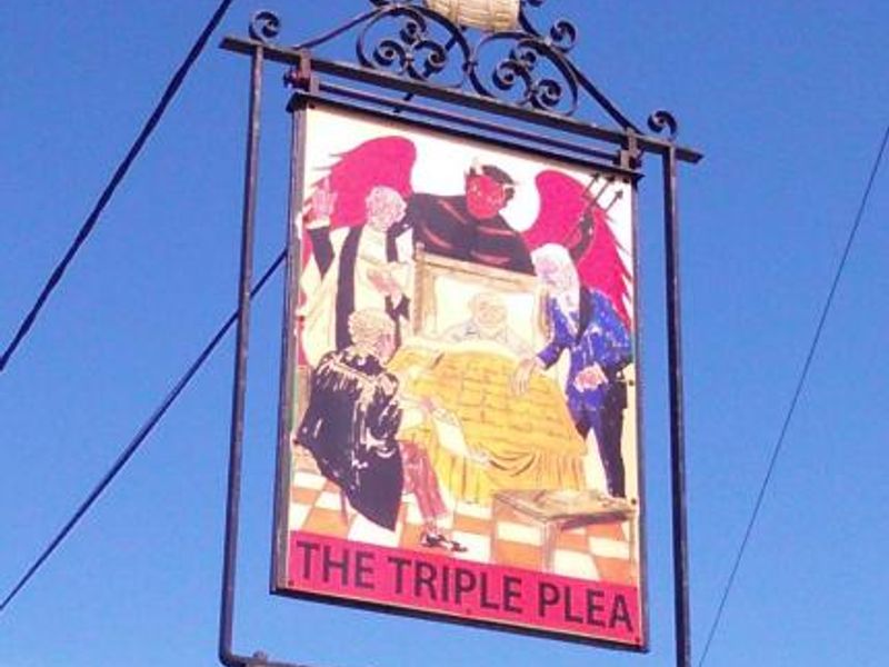 Triple Plea Halesworth pub sign. (Sign). Published on 17-04-2015