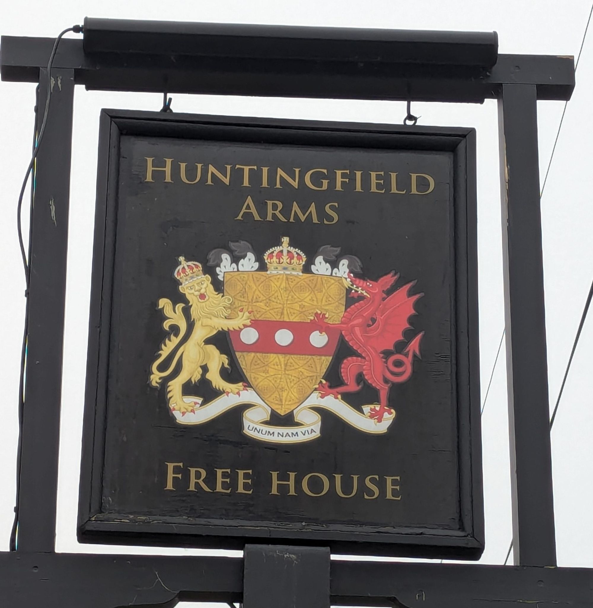 Huntingfield Arms pub sign 080125.jpg. (External, Sign). Published on 09-01-2025