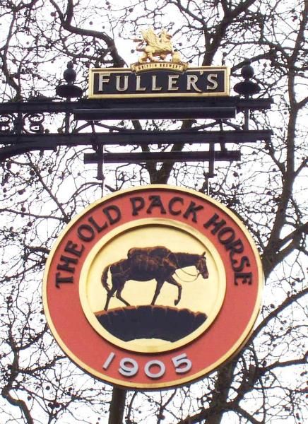 Old Pack Horse W4 sign. (Pub, External, Sign). Published on 22-02-2015