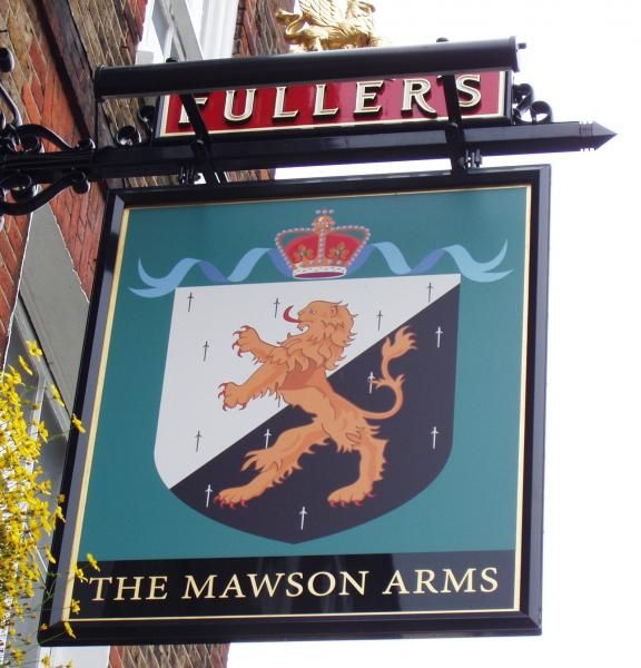 Mawson Arms W4 sign. (Pub, Sign). Published on 12-09-2014