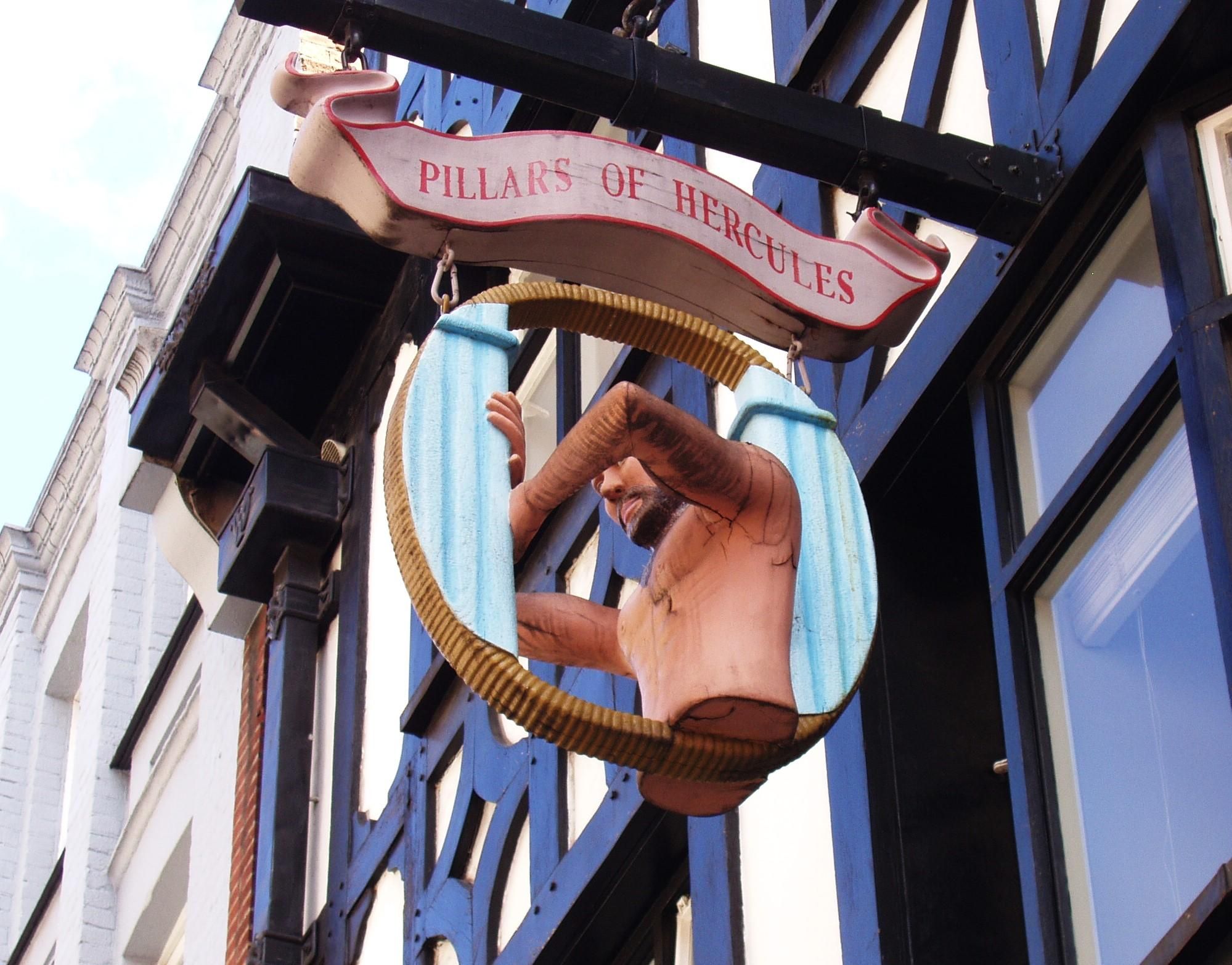 Simmons Greek St old Pillars sign June 2022. (Pub, Sign). Published on 26-06-2022