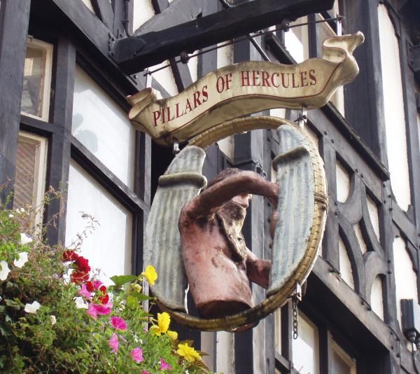 Pillars of Hercules W1 sign Oct 2015. (Pub, External, Sign). Published on 18-10-2015
