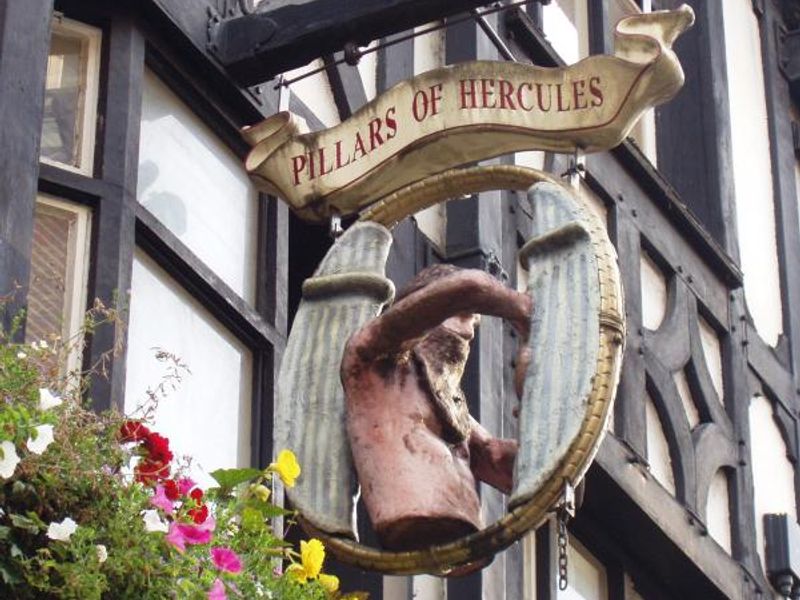 Pillars of Hercules W1 sign Oct 2015. (Pub, External, Sign). Published on 18-10-2015