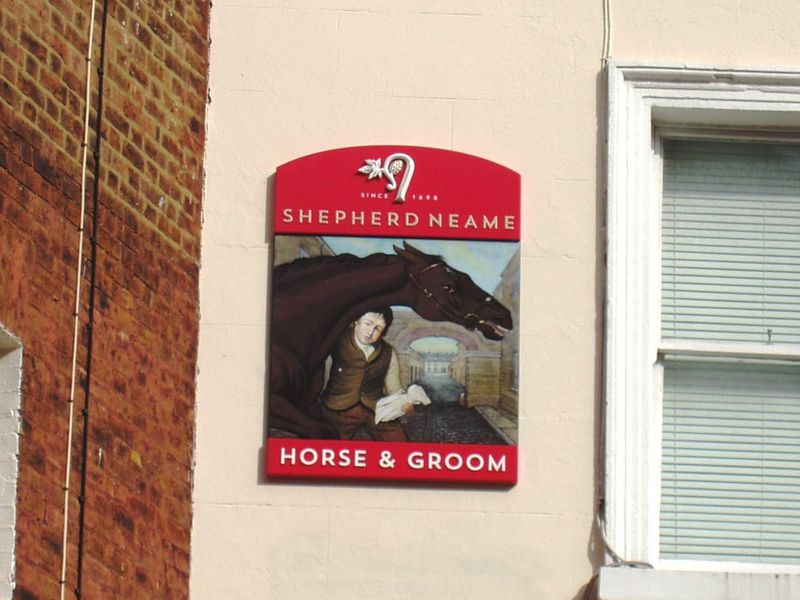 Horse & Groom SW1 sign July 2019. (Pub, External, Sign). Published on 21-07-2019
