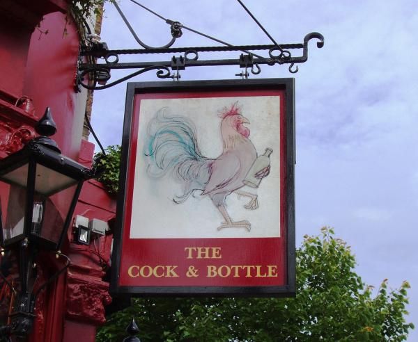Cock & Bottle W11 swingsign June 2015. (Pub, External, Sign). Published on 28-06-2015