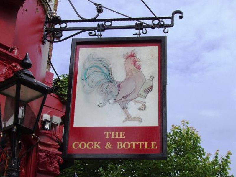 Cock & Bottle W11 swingsign June 2015. (Pub, External, Sign). Published on 28-06-2015