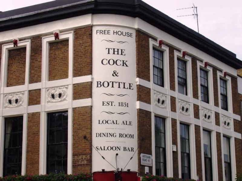 Cock & Bottle W11 wall sign June 2015. (Pub, External, Sign). Published on 28-06-2015 