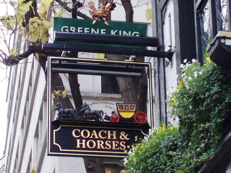 Coach & Horses W1 sign. (Pub, External, Sign). Published on 27-11-2016