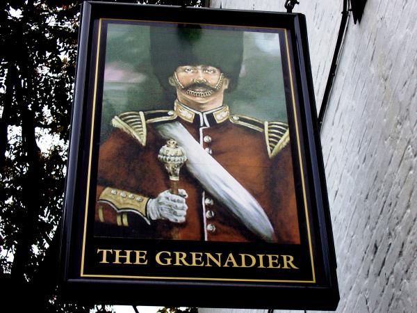Belgravia, Grenadier sign2. (Pub, External, Sign). Published on 21-10-2013