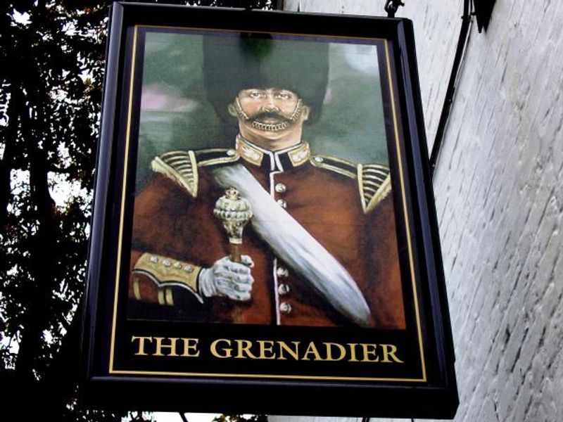 Belgravia, Grenadier sign2. (Pub, External, Sign). Published on 21-10-2013