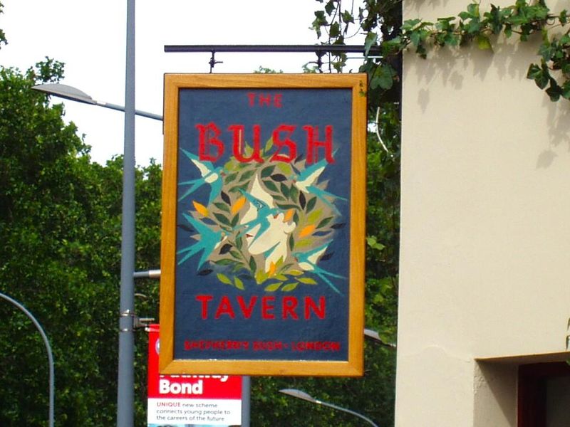 Bush Tavern swingsign. (Pub, External, Sign). Published on 16-06-2026 