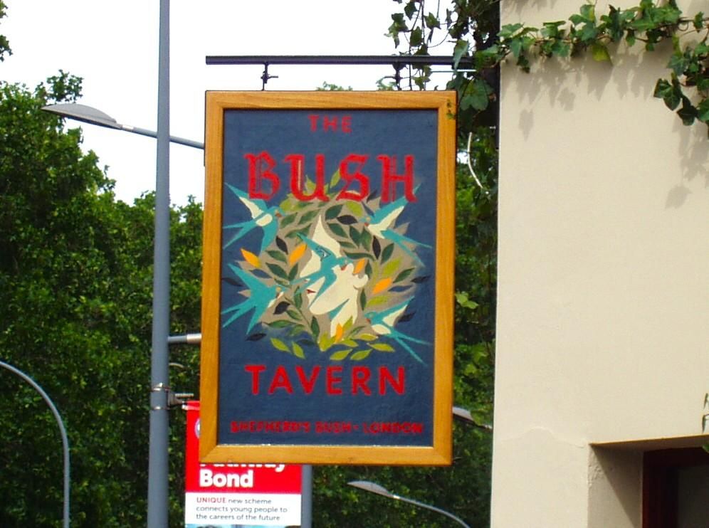 Bush Tavern swingsign. (Pub, External, Sign). Published on 16-06-2026