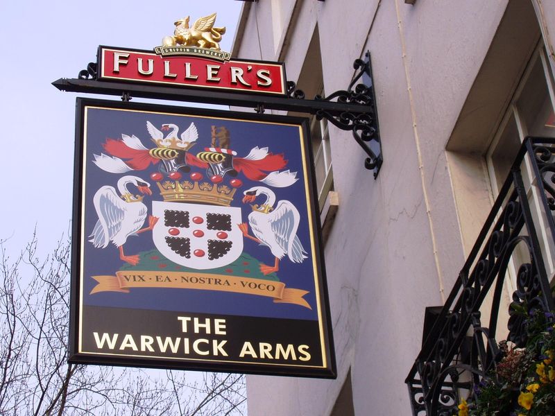 Warwick Arms W14-sign Jan 2019. (Pub, External, Sign). Published on 06-01-2019 