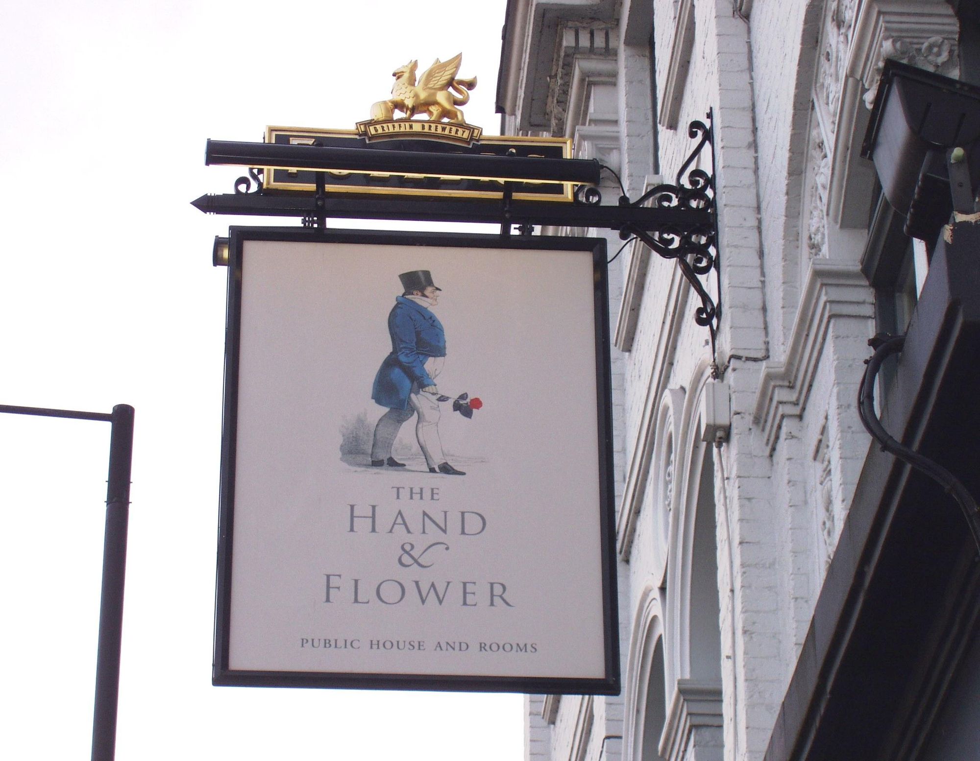 Hand & Flower W14 swingsign. (Pub, External, Sign). Published on 06-01-2019