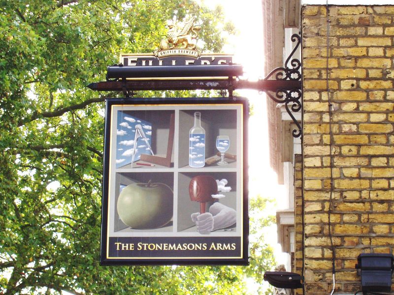 Stonemasons Arms W6 sign Aug 2020. (Pub, External, Sign). Published on 09-08-2020